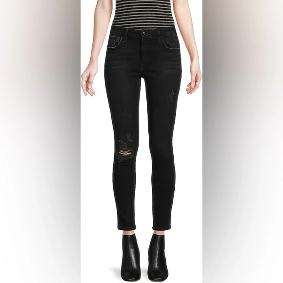 Joe’s Jeans Women’s Honey Skinny High Rise Distressed Jeans in Black Size 25 - Picture 3 of 13